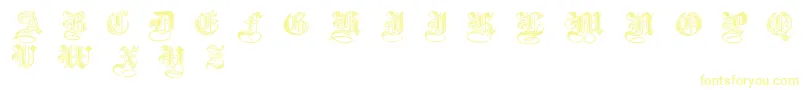 フォントHalftone – 白い背景に黄色の文字
