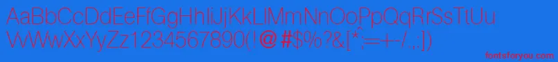 AgentlightdbNormal Font – Red Fonts on Blue Background