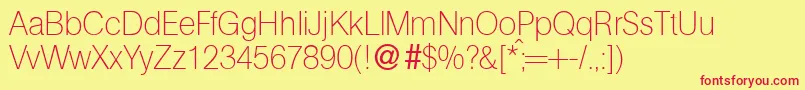 AgentlightdbNormal Font – Red Fonts on Yellow Background