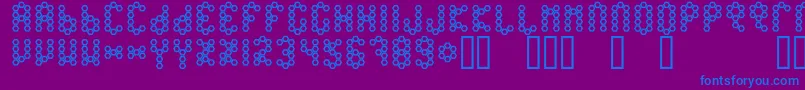 Czcionka BeetypeOutline – niebieskie czcionki na fioletowym tle