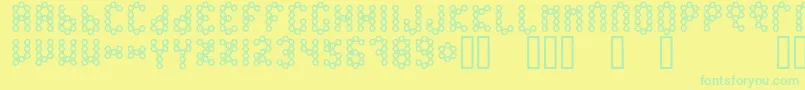 BeetypeOutline Font – Green Fonts on Yellow Background