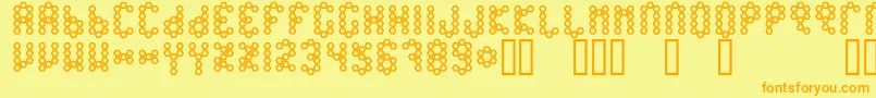 BeetypeOutline Font – Orange Fonts on Yellow Background