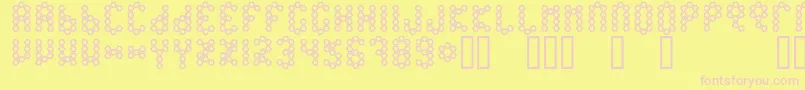 BeetypeOutline Font – Pink Fonts on Yellow Background