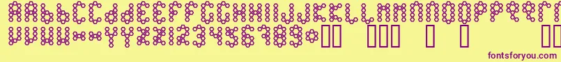 BeetypeOutline Font – Purple Fonts on Yellow Background