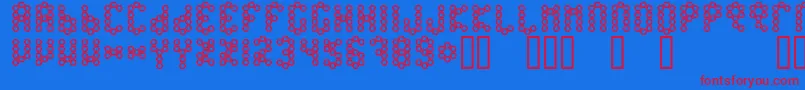 フォントBeetypeOutline – 赤い文字の青い背景
