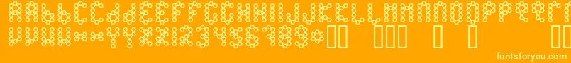 BeetypeOutline Font – Yellow Fonts on Orange Background