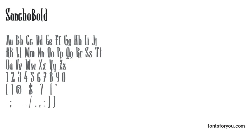A fonte SanchoBold – alfabeto, números, caracteres especiais