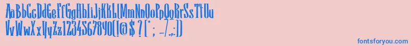 フォントSanchoBold – ピンクの背景に青い文字