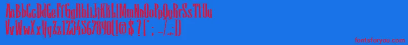 SanchoBold Font – Red Fonts on Blue Background