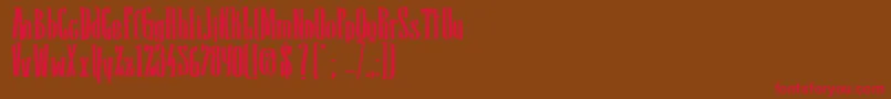 フォントSanchoBold – 赤い文字が茶色の背景にあります。