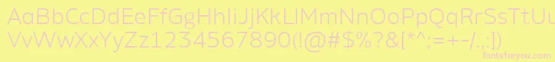 フォントAminoAltLight – ピンクのフォント、黄色の背景
