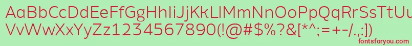 AminoAltLight Font – Red Fonts on Green Background