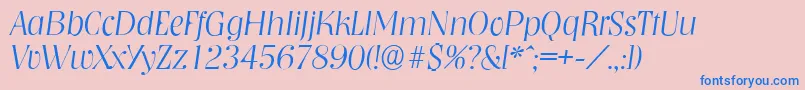 Подробнее о шрифте NashvilleserialXlightItalic Шрифт NashvilleserialXlightItalic – синие шрифты на розовом фоне