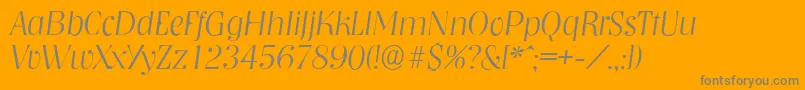 More about NashvilleserialXlightItalic Font NashvilleserialXlightItalic Font – Gray Fonts on Orange Background