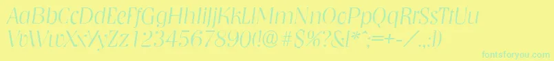 Lisätietoja NashvilleserialXlightItalic-fontista NashvilleserialXlightItalic-fontti – vihreät fontit keltaisella taustalla