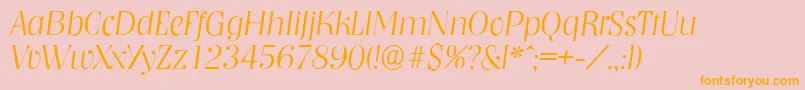 NashvilleserialXlightItalic Font – Orange Fonts on Pink Background