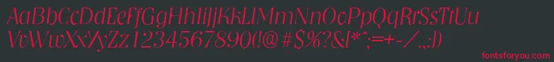 NashvilleserialXlightItalic Font – Red Fonts on Black Background