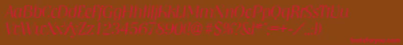 NashvilleserialXlightItalic Font – Red Fonts on Brown Background