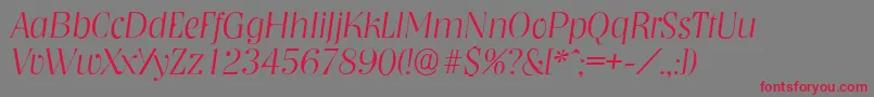 NashvilleserialXlightItalic Font – Red Fonts on Gray Background