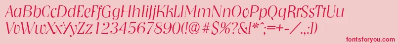 NashvilleserialXlightItalic Font – Red Fonts on Pink Background