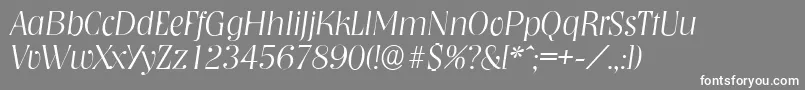 NashvilleserialXlightItalic Font – White Fonts on Gray Background