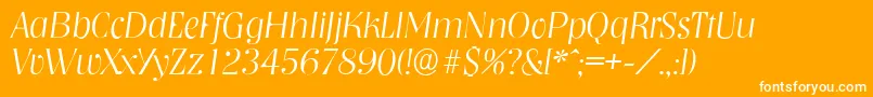 Шрифт NashvilleserialXlightItalic – белые шрифты на оранжевом фоне