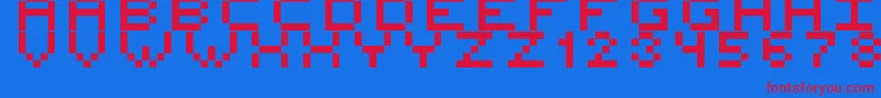 フォントBeefd – 赤い文字の青い背景