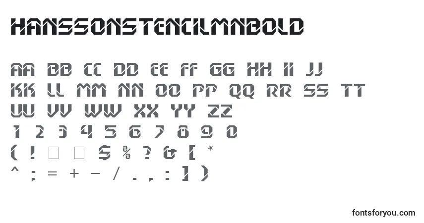 HanssonStencilMnBold Font – alphabet, numbers, special characters
