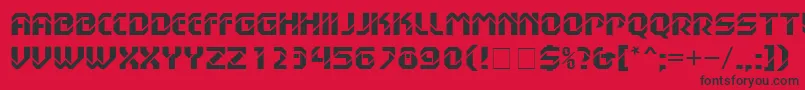 HanssonStencilMnBold Font – Black Fonts on Red Background