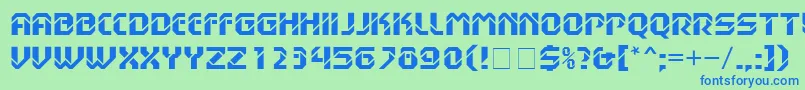 フォントHanssonStencilMnBold – 青い文字は緑の背景です。