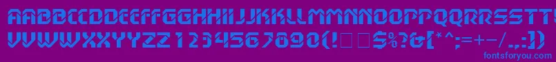 フォントHanssonStencilMnBold – 紫色の背景に青い文字