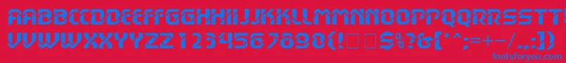 HanssonStencilMnBold Font – Blue Fonts on Red Background