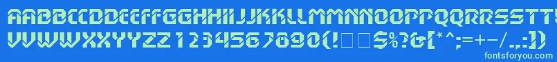 HanssonStencilMnBold Font – Green Fonts on Blue Background