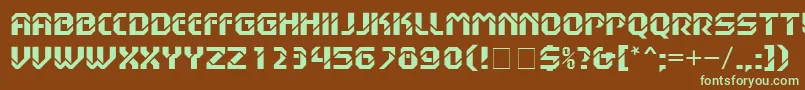 HanssonStencilMnBold Font – Green Fonts on Brown Background