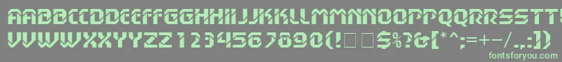 HanssonStencilMnBold Font – Green Fonts on Gray Background