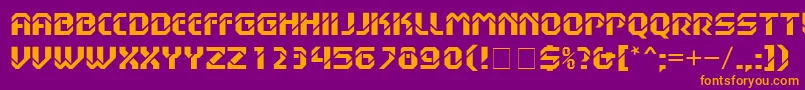 HanssonStencilMnBold Font – Orange Fonts on Purple Background