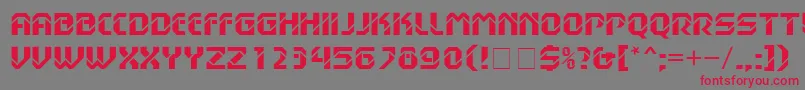 HanssonStencilMnBold Font – Red Fonts on Gray Background