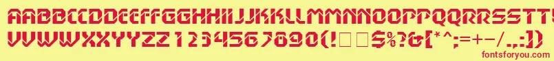 HanssonStencilMnBold Font – Red Fonts on Yellow Background