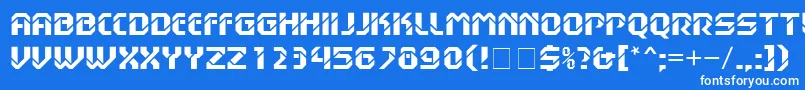 フォントHanssonStencilMnBold – 青い背景に白い文字