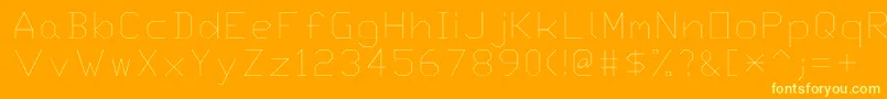 Txt-Schriftart – Gelbe Schriften auf orangefarbenem Hintergrund