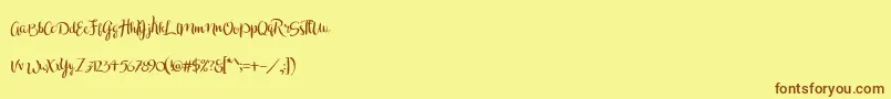 Czcionka Druchilla – brązowe czcionki na żółtym tle