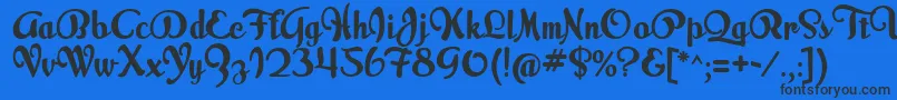 フォントMilkScript – 黒い文字の青い背景