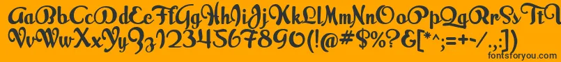 MilkScript Font – Black Fonts on Orange Background