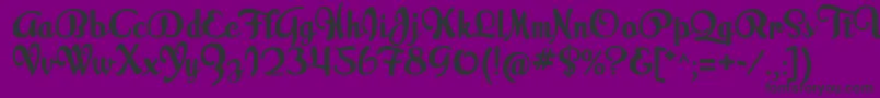 MilkScript-fontti – mustat fontit violetilla taustalla