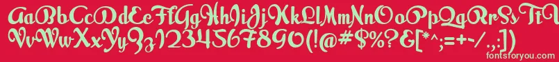 MilkScript Font – Green Fonts on Red Background