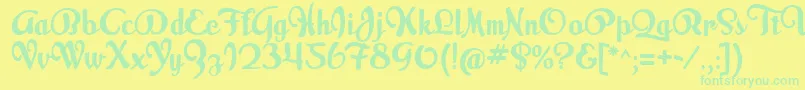 MilkScript Font – Green Fonts on Yellow Background