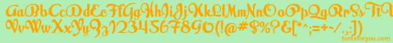 MilkScript Font – Orange Fonts on Green Background