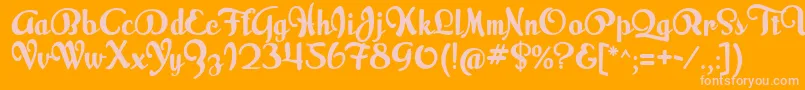 MilkScript Font – Pink Fonts on Orange Background