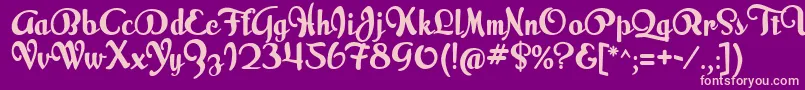 MilkScript Font – Pink Fonts on Purple Background