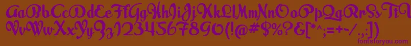 MilkScript Font – Purple Fonts on Brown Background